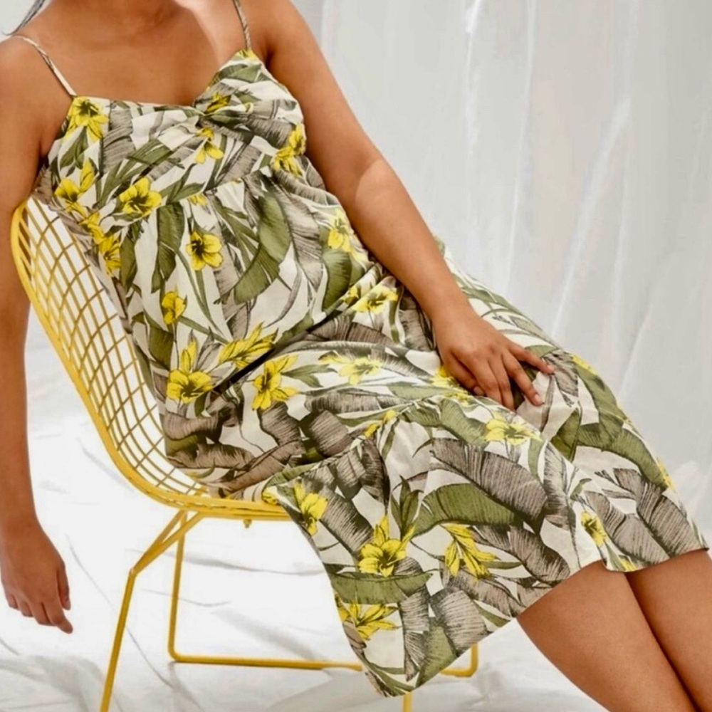 Banana Republic Floral Strapless Midi Dress